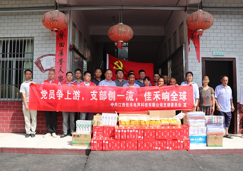 江西九五至尊VI电声科技有限公司党支部到桐木镇庆幸敬老院发展爱心慰问活动